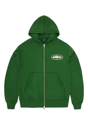 CORTEIZ Island puff-print zip hoodie - Green