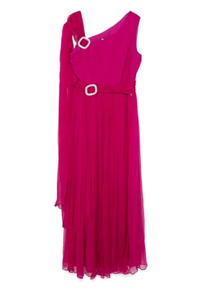 NISSA pleated-skirt silk maxi dress - Pink