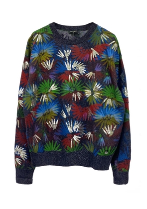 CHANEL Pre-Owned 2000s floral-patterned sweater - Black