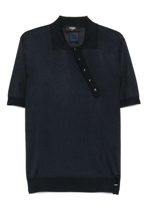 FENDI asymmetric polo shirt - Blue