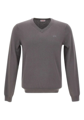 Sun68 V-neck embroidered sweater - Grey