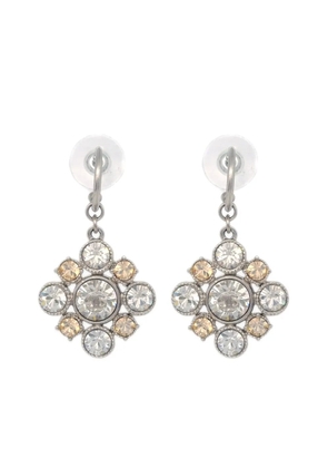 CHANEL Pre-Owned 2012 CC floral rhinestone earrings - Silver