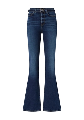 PINKO embroidered-belt flare jeans - Blue