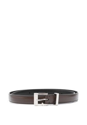 KHAITE leather square-buckle belt - Brown