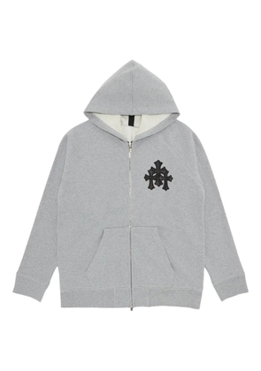 Chrome Hearts cross-patch zip-up hoodie - Grey