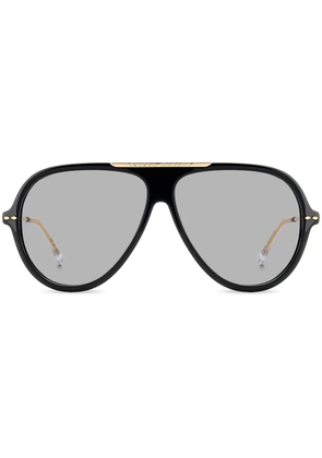 Isabel Marant Eyewear logo-engraved navigator-frame sunglasses - Black