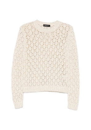 Fabiana Filippi open-knit crew-neck sweater - Neutrals
