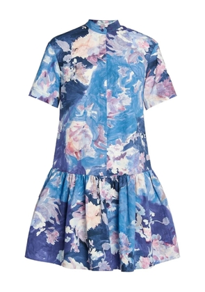 ERDEM floral-print midi dress - Blue