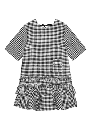 GANNI gingham-print dress - Black