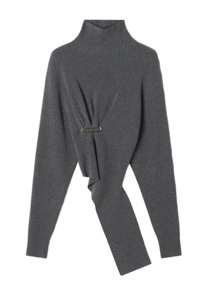 Lanvin safety-pin-detail asymmetric sweater - Grey