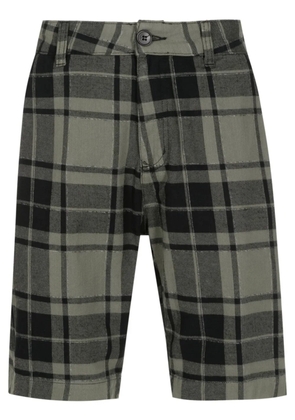 Osklen tartan-check flannel bermuda shorts - Green