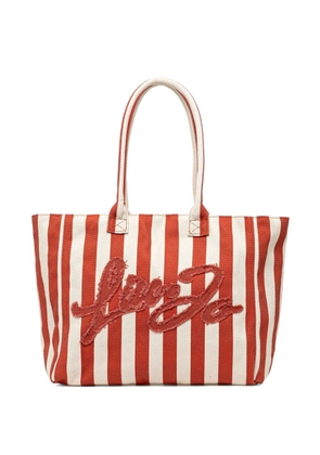 LIU JO striped embroidered tote bag