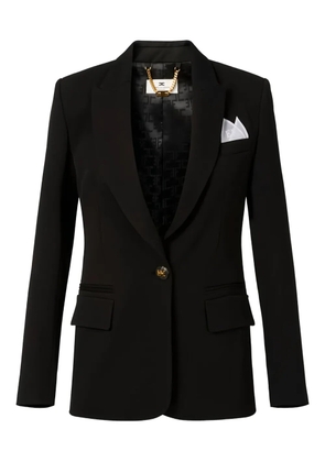 Elisabetta Franchi peak lapels gabardine blazer - Black
