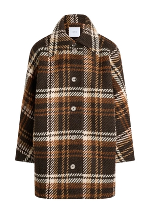 Patou checked wool coat - Brown