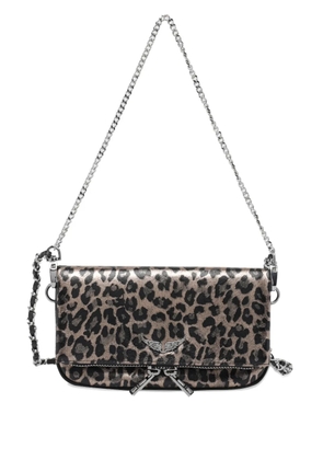 Zadig&Voltaire Nano Rock leopard-effect shoulder bag - Grey