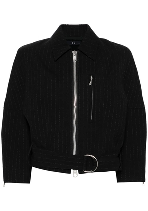 Y's striped zip-up jacket - Black