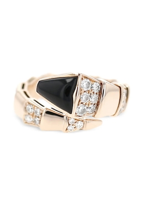 Bvlgari Pre-Owned rose gold Serpenti diamond and onyx embellished ring
