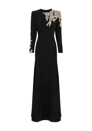 Jenny Packham Honor beaded leaf-embellished gown - Black
