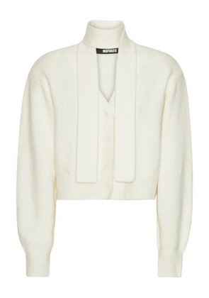 ROTATE BIRGER CHRISTENSEN knit scarf-neck cardigan - White
