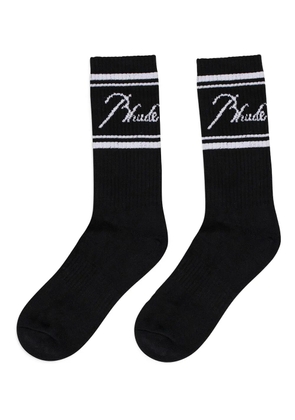 RHUDE logo script socks - Black