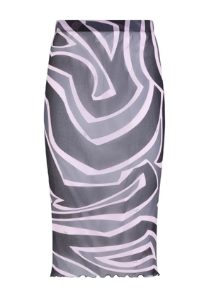 PUCCI swirl-print mesh skirt - Black