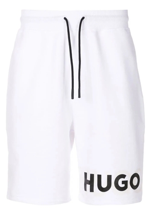 HUGO logo-print track shorts - White