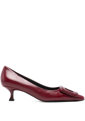Bibi Lou 45mm leather heeled pumps - Red
