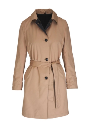 Kiton belted collared coat - Black