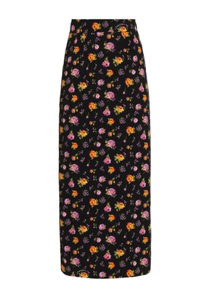 Dolce & Gabbana floral slit midi skirt - Black