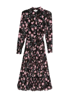 NISSA floral-print pleated dress - Black