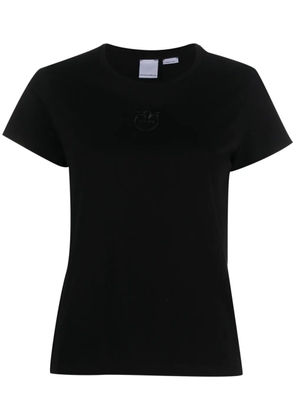 PINKO logo-embroidered cotton T-shirt - Black