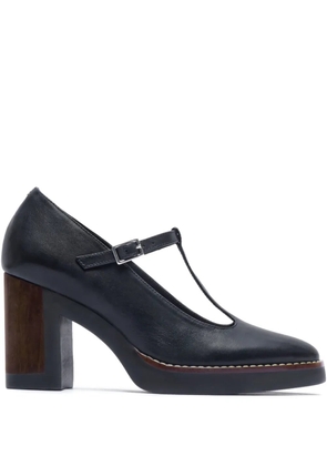 Bernardo 95mm T-strap block-heel pumps - Black