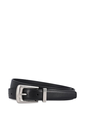 Saint Laurent leather folk-buckle belt - Black