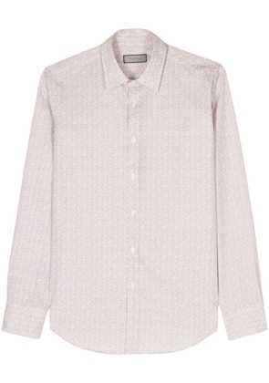 Canali graphic-print cotton shirt - Purple