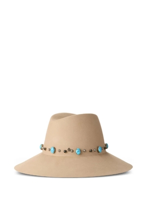 Maison Michel logo-plaque hat - Neutrals