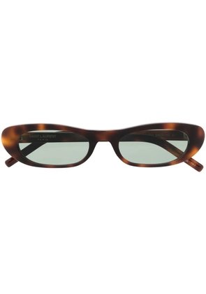Saint Laurent Eyewear SL 557 slim tortoiseshell sunglasses - Green