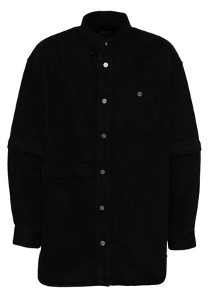SONGZIO asymmetric detachable denim shirt - Black