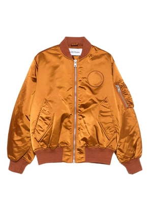 Études Studio logo-embroidered satin bomber jacket - Orange