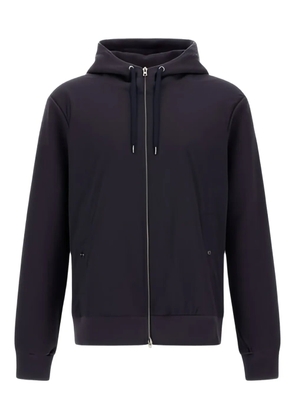 Herno ribbed panelled zip-front hoodie - Blue