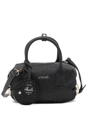 LIU JO small logo-charm tote bag - Black