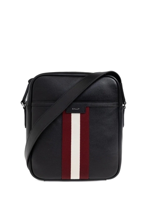 Bally striped leather messenger bag - Black