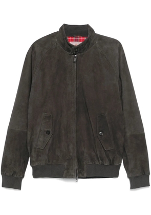 Baracuta G9 Harrington panelled suede jacket - Black