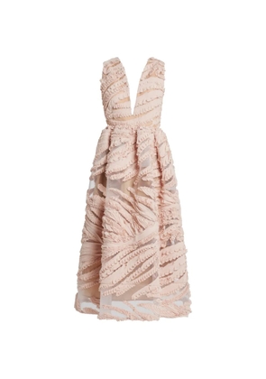 Greta Constantine ruffled V-neck dress - Pink