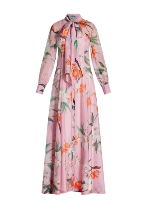 Leo Lin Lilith floral-print bow-neck dress - Pink
