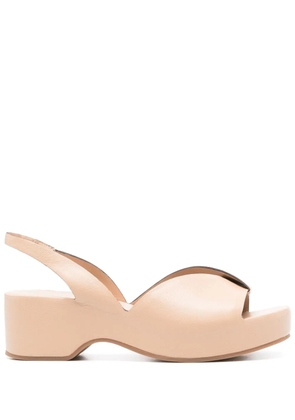 Del Carlo 53mm leather platform sandals - Neutrals