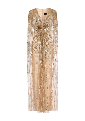 Jenny Packham sequin-embellished maxi dress - Gold