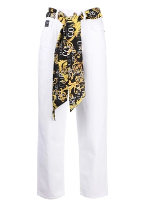 Versace Jeans Couture scarf-detail straight-leg jeans - White