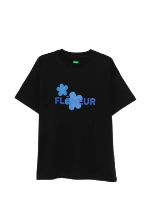 FLÂNEUR Organic Flower T-shirt - Black