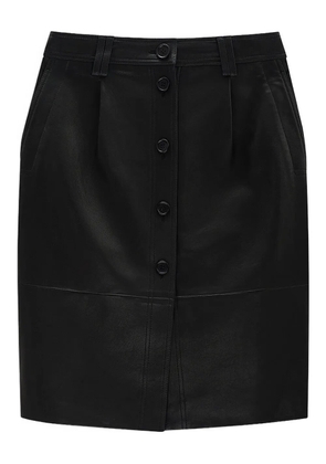 ANINE BING button-front leather skirt - Black