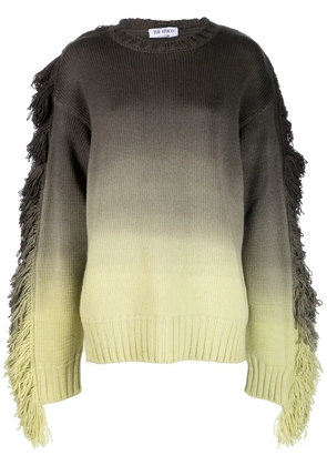The Attico Rundie fringe-trimmed ombré sweater - Grey